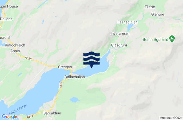 Loch Creran Head, United Kingdomの潮見表地図