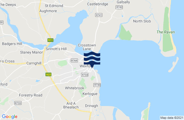 Loch Garman, Irelandの潮見表地図