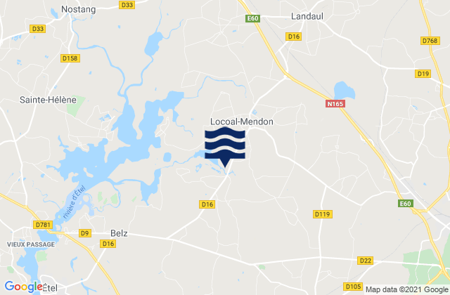 Locoal-Mendon, Franceの潮見表地図