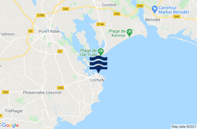 Loctudy, Franceの潮見表地図