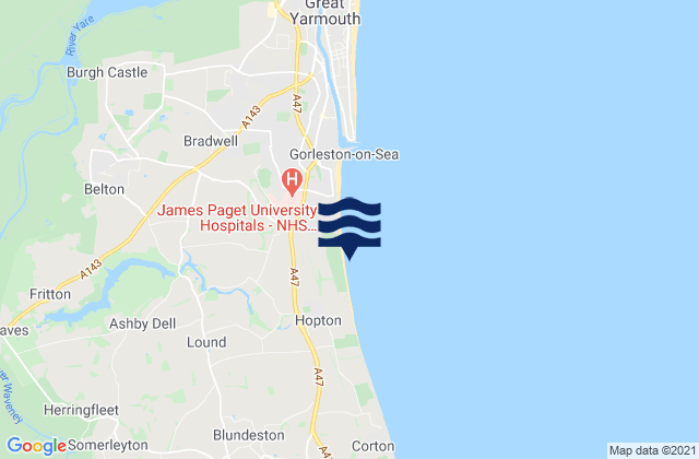 Loddon, United Kingdomの潮見表地図