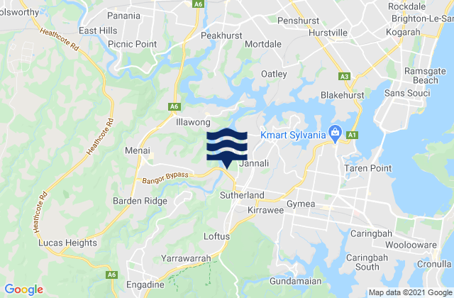 Loftus, Australiaの潮見表地図