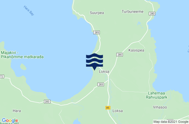 Loksa linn, Estoniaの潮見表地図