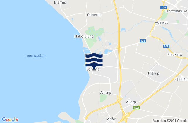Lomma, Swedenの潮見表地図