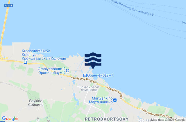 Lomonosov, Russiaの潮見表地図