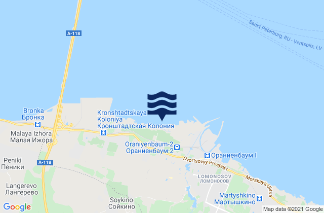 Lomonosovskiy Rayon, Russiaの潮見表地図