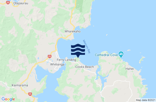 Lonely Bay, New Zealandの潮見表地図