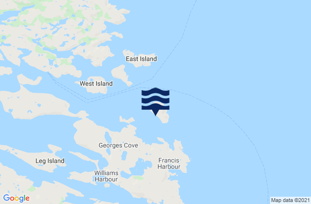 Long (Fox) Island, Canadaの潮見表地図