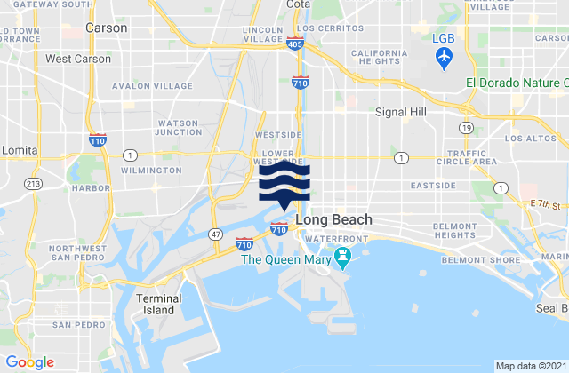 Long Beach (Inner Harbor), United Statesの潮見表地図