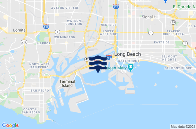 Long Beach Terminal Island, United Statesの潮見表地図