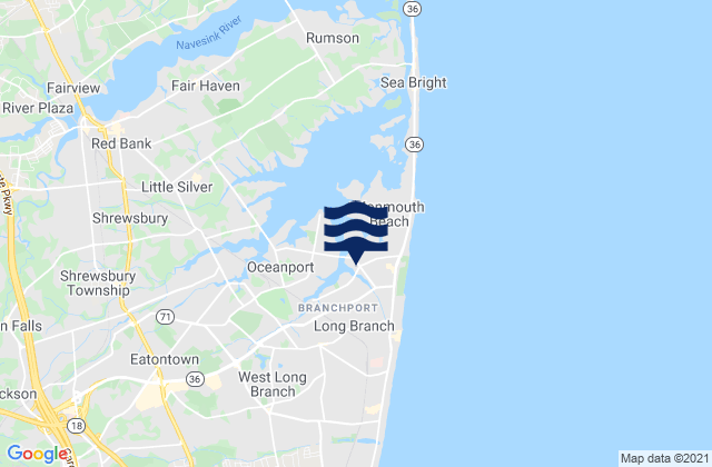 Long Branch, United Statesの潮見表地図