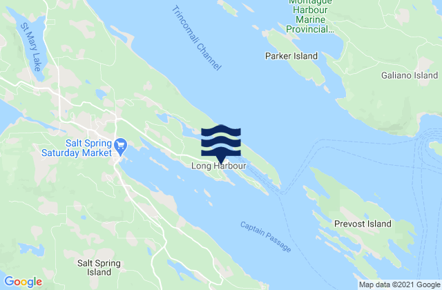 Long Harbour, Canadaの潮見表地図