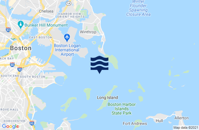 Long Island Head 0.9 n.mi. NW of, United Statesの潮見表地図