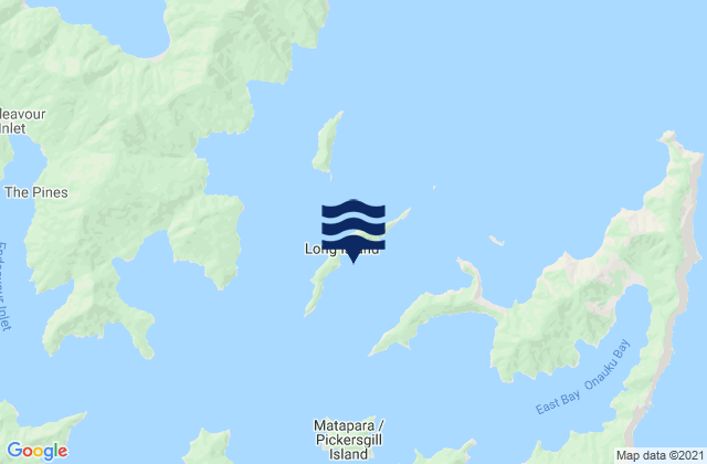 Long Island, New Zealandの潮見表地図