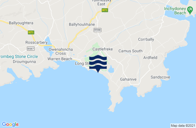 Long Strand (Castlefreke), Irelandの潮見表地図