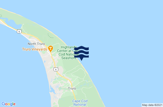 Longnook Beach Truro, United Statesの潮見表地図