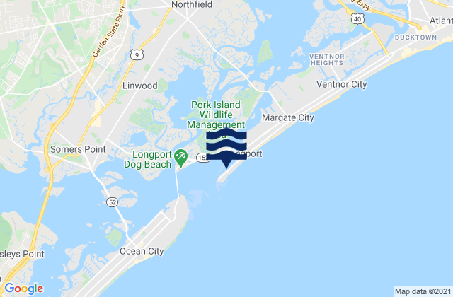 Longport (inside Great Egg Harbor Inlet), United Statesの潮見表地図