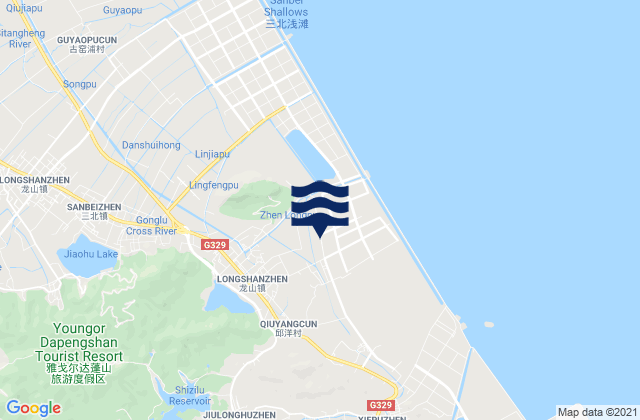 Longshan, Chinaの潮見表地図