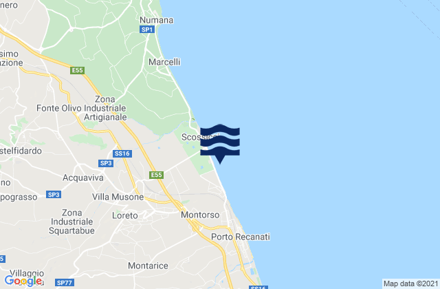 Loreto, Italyの潮見表地図