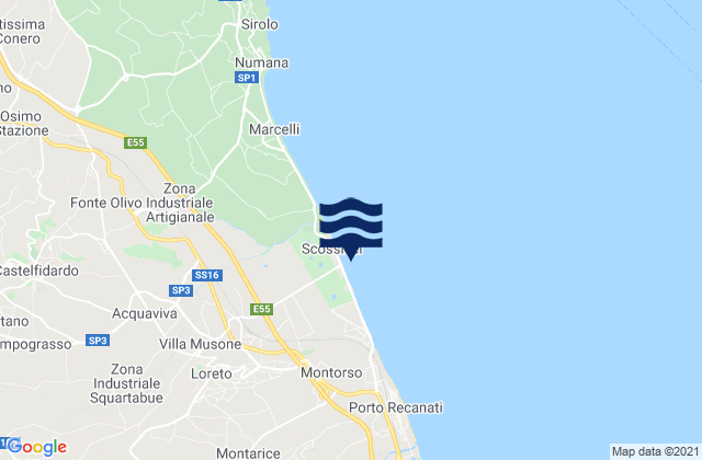 Loreto Stazione, Italyの潮見表地図