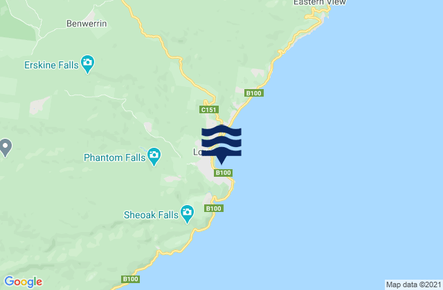 Lorne, Australiaの潮見表地図