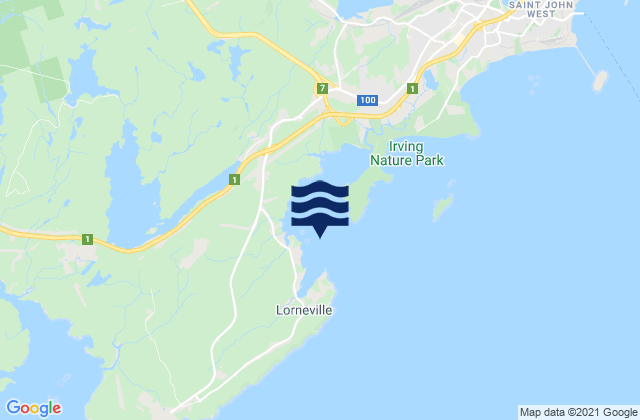 Lorneville, Canadaの潮見表地図