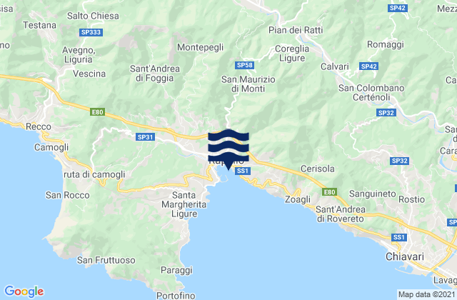 Lorsica, Italyの潮見表地図