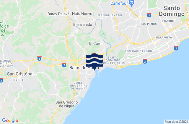 Los Alcarrizos, Dominican Republicの潮見表地図