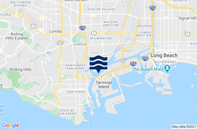 Los Angeles Harbor Mormon Island, United Statesの潮見表地図