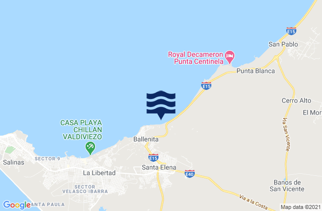 Los Capaes, Ecuadorの潮見表地図