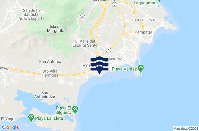 Los Cocos, Venezuelaの潮見表地図