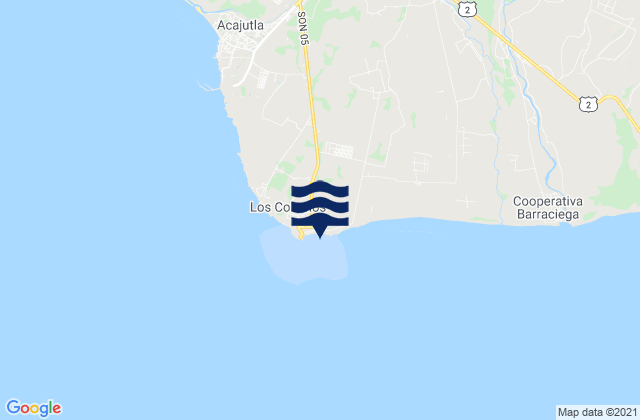 Los Cóbanos, El Salvadorの潮見表地図