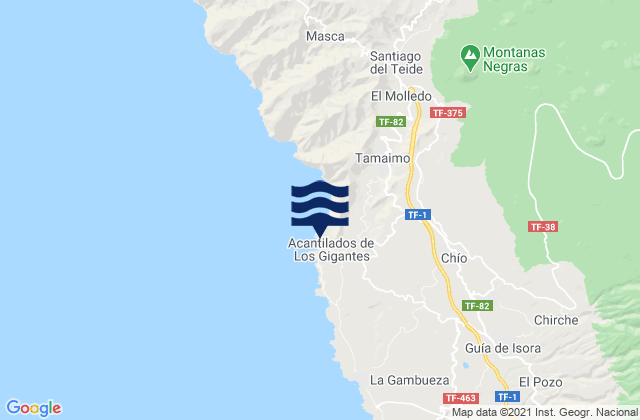Los Gigantes, Spainの潮見表地図