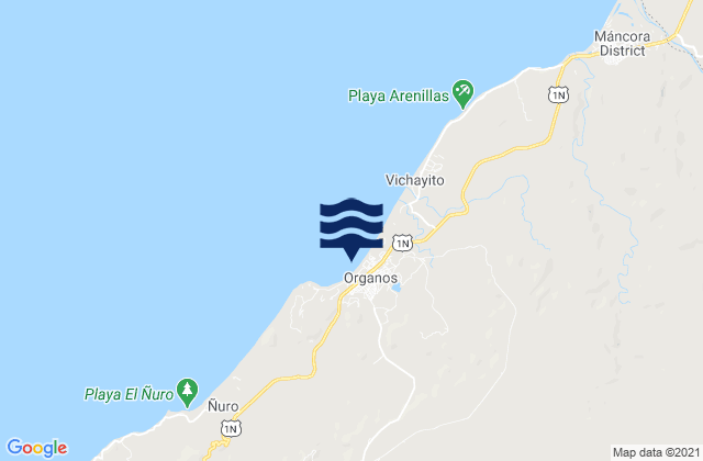 Los Organos, Peruの潮見表地図