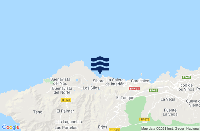Los Silos, Spainの潮見表地図