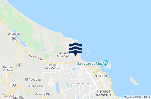 Los Torrentes, Mexicoの潮見表地図