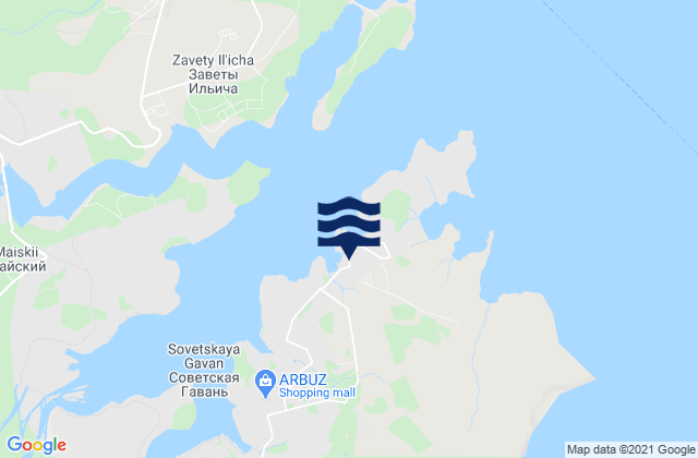 Lososina, Russiaの潮見表地図