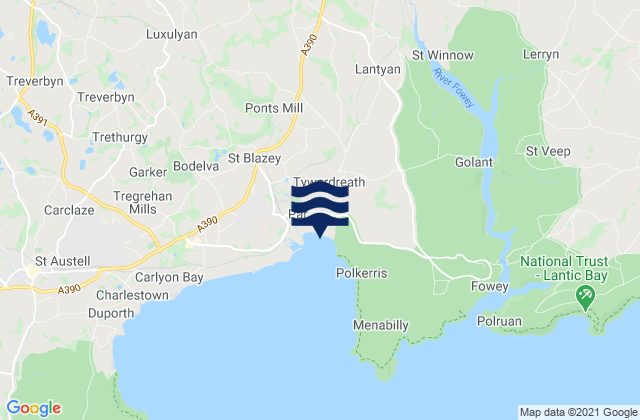 Lostwithiel, United Kingdomの潮見表地図