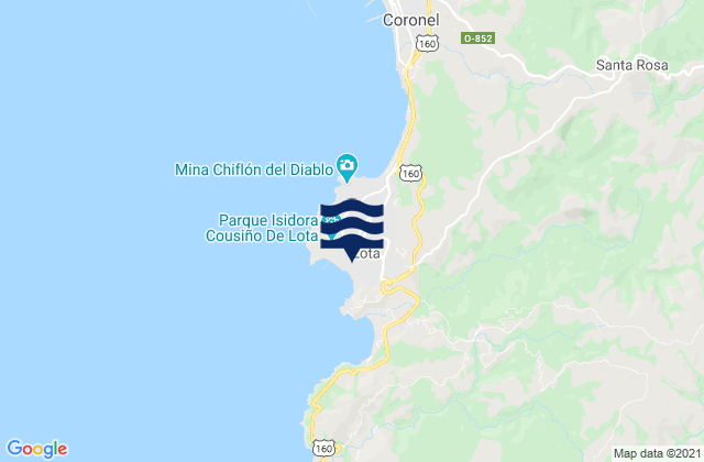 Lota, Chileの潮見表地図