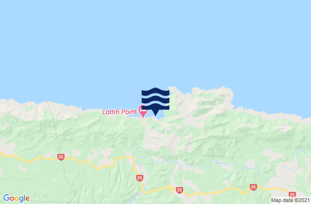 Lottin Point, New Zealandの潮見表地図