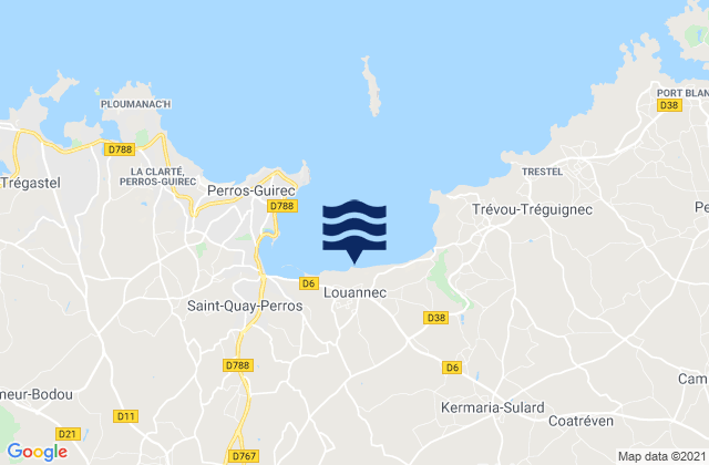 Louannec, Franceの潮見表地図