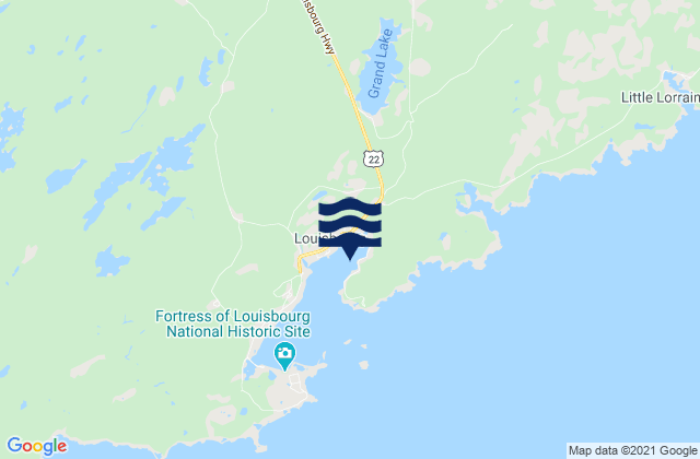 Louisbourg, Canadaの潮見表地図