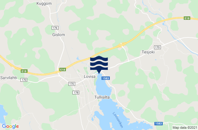 Loviisa, Finlandの潮見表地図