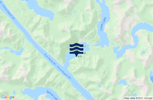Lowe Inlet, Canadaの潮見表地図