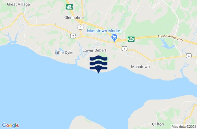 Lower Debert Beach, Canadaの潮見表地図