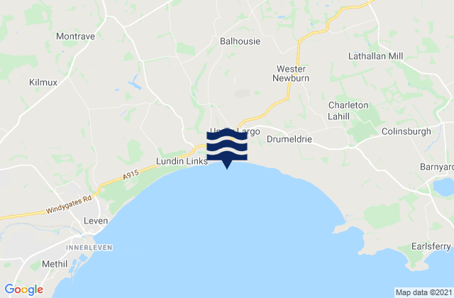 Lower Largo Beach, United Kingdomの潮見表地図