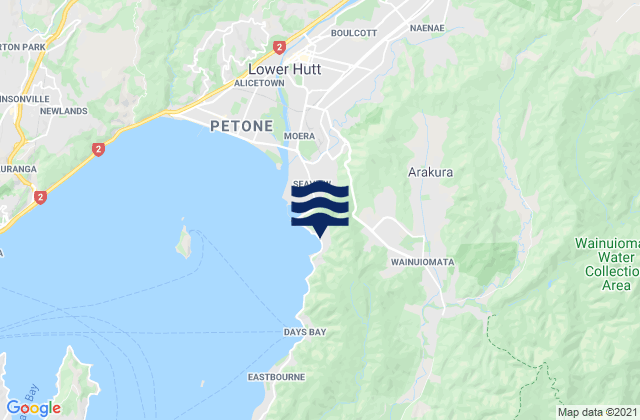 Lowry Bay, New Zealandの潮見表地図