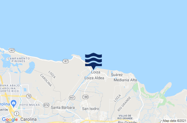 Loíza, Puerto Ricoの潮見表地図