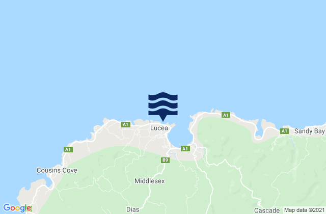 Lucea, Jamaicaの潮見表地図