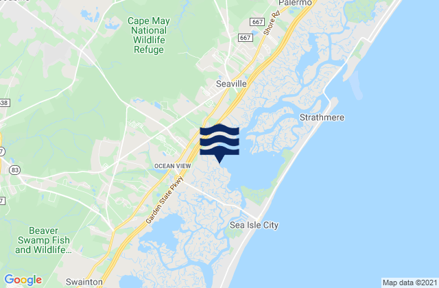 Ludlam Bay West Side, United Statesの潮見表地図